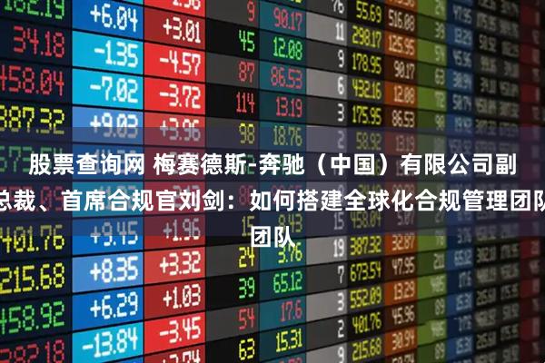 股票查询网 梅赛德斯-奔驰（中国）有限公司副总裁、首席合规官刘剑：如何搭建全球化合规管理团队
